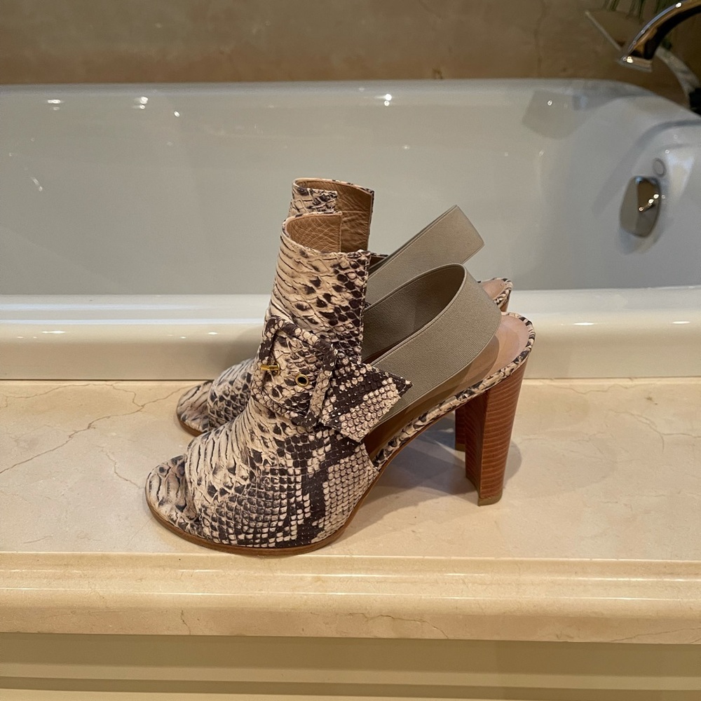 Stuart Weitzman Snake Print Sandals. Nice! - image 1